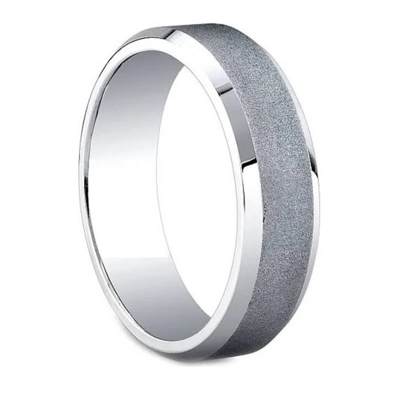 $3750 / NEW / Jeff Cooper PLATINUM Satin Men's Wedding Band-6mm / Size 9.5 US - Picture 1 of 6